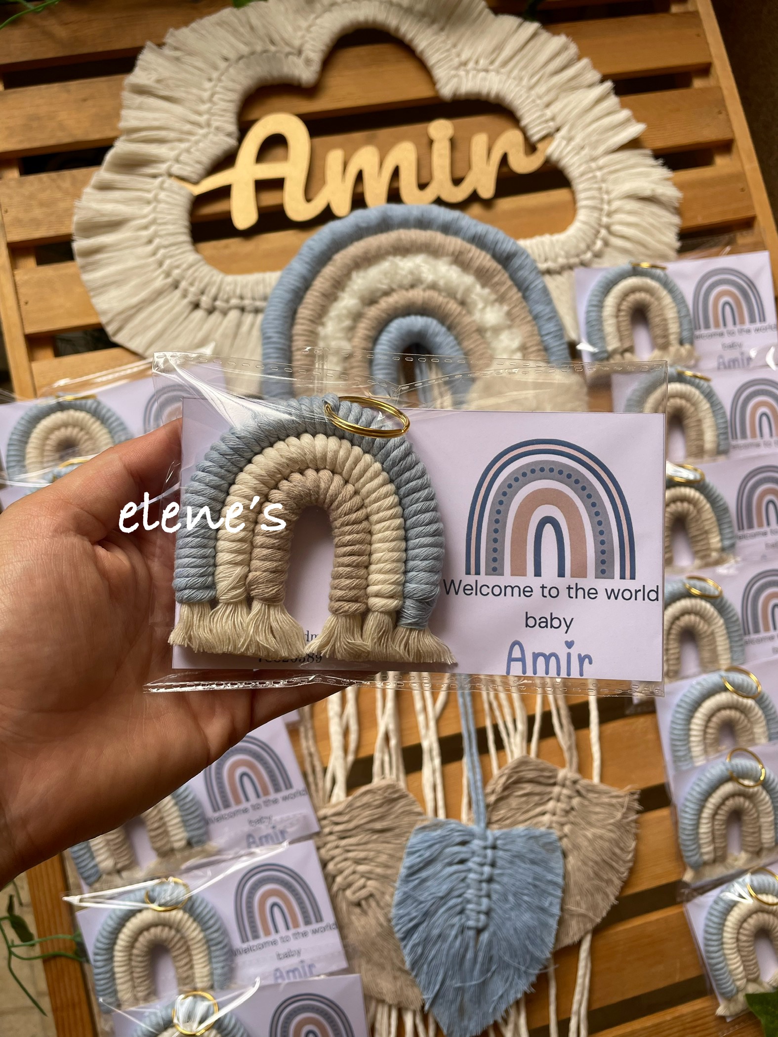 Card with rainbow souvenir